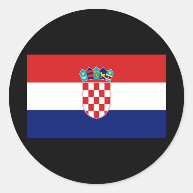 Flag of Croatia Classic Round Sticker (Front)