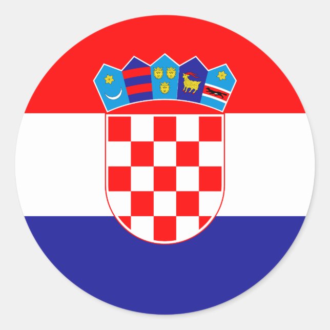 Flag of Croatia Classic Round Sticker (Front)