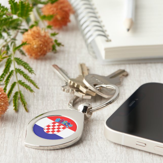 Flag of Croatia Key Ring (Side)