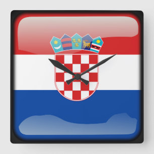 Flag of Croatia Square Wall Clock