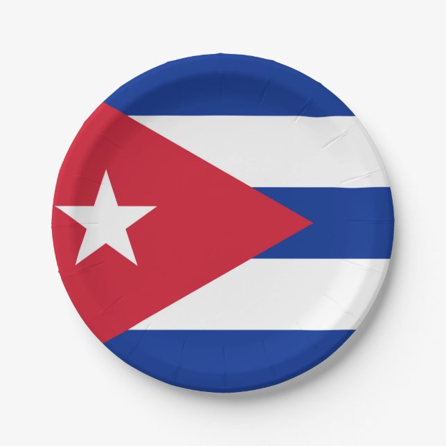 Flag of Cuba Paper Plate (Front)