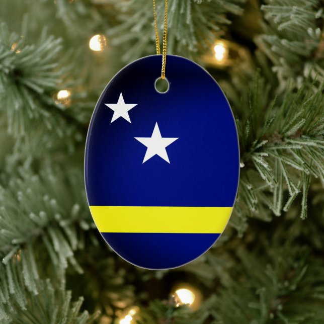 Flag of Curaçao Ceramic Tree Decoration (Tree)