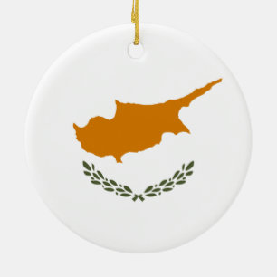 Flag of Cyprus Ceramic Tree Decoration