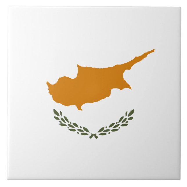 Flag of Cyprus (Greek Cypriot) Tile (Front)