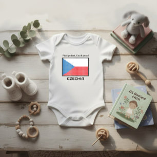 Flag of Czechia Baby Bodysuit
