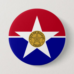 Flag of Dallas (Texas) 7.5 Cm Round Badge