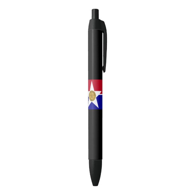Flag of Dallas (Texas) Black Ink Pen (Bottom (Vertical))