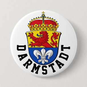 Flag of Darmstadt, Germany 7.5 Cm Round Badge