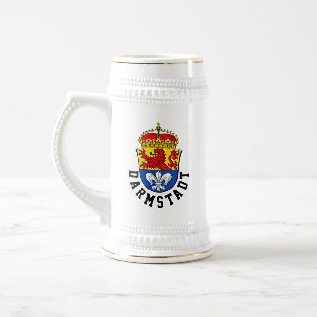Flag of Darmstadt, Germany Beer Stein (Left)
