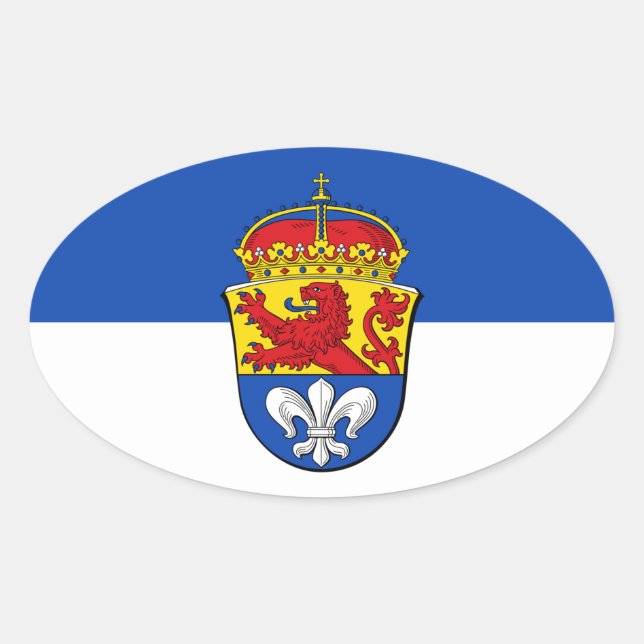 Flag of Darmstadt, Germany Oval Sticker (Front)