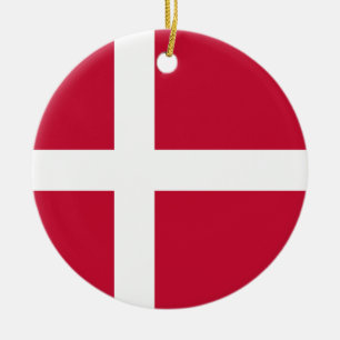 Flag of Denmark Ceramic Tree Decoration