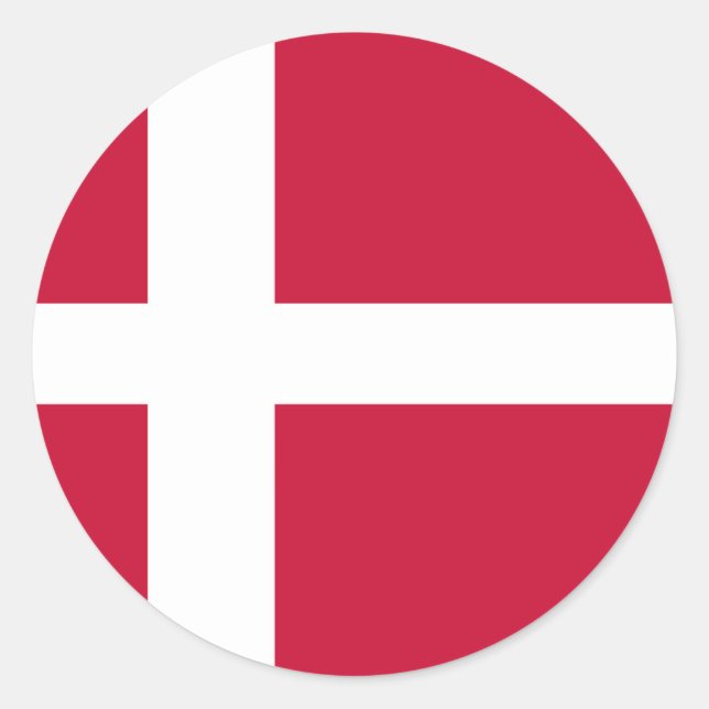 Flag of Denmark Classic Round Sticker (Front)