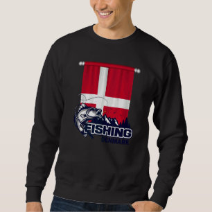 Flag Of Denmark  Fishing In Denmark  Denmark Fishi Sweatshirt
