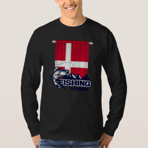 Flag Of Denmark  Fishing In Denmark  Denmark Fishi T-Shirt