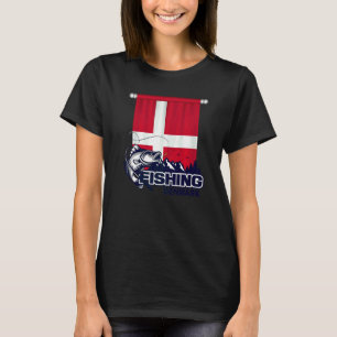 Flag Of Denmark Fishing In Denmark Denmark Fishi T-Shirt