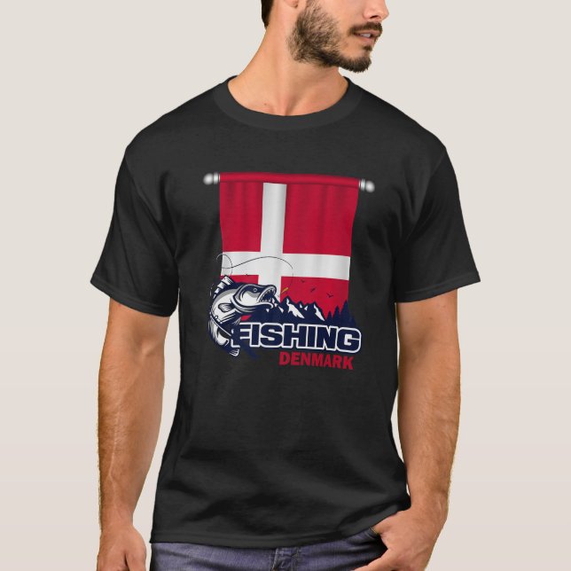 Flag Of Denmark - Fishing In Denmark T-Shirt (Front)