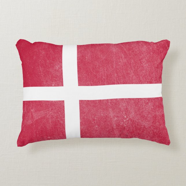 Flag of Denmark Grunge Decorative Cushion (Front)