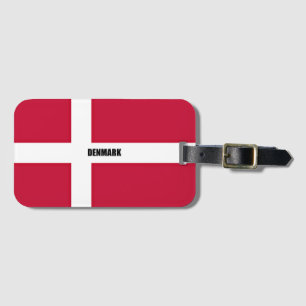 Flag of Denmark, labelled, Luggage Tag