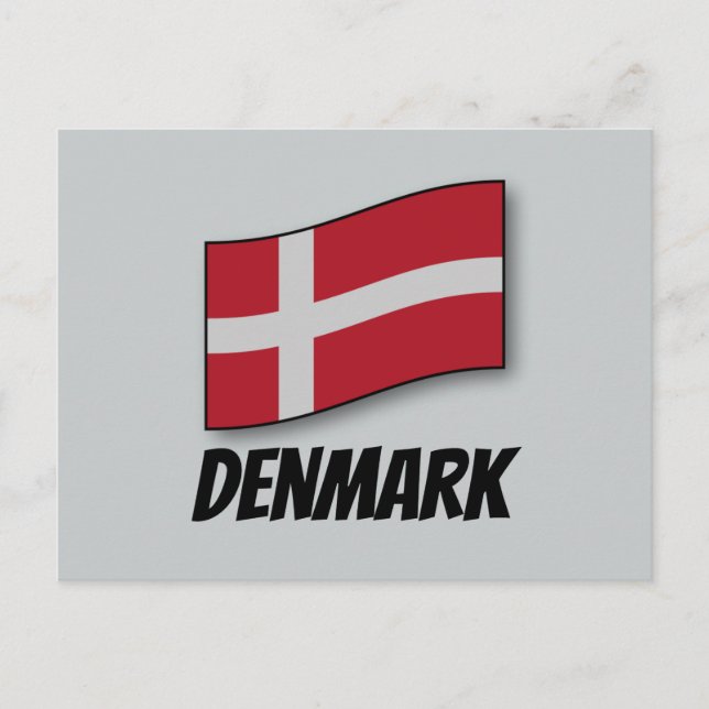 Flag of Denmark, Labelled Postcard (Front)