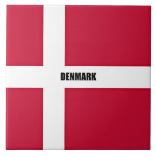 Flag of Denmark, labelled, Tile