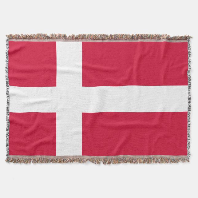Flag of Denmark or Danish Cloth Throw Blanket (Front)