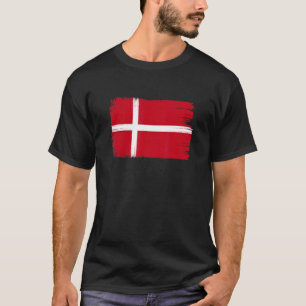 Flag of Denmark Painted Style Danish Patriot & Fan T-Shirt