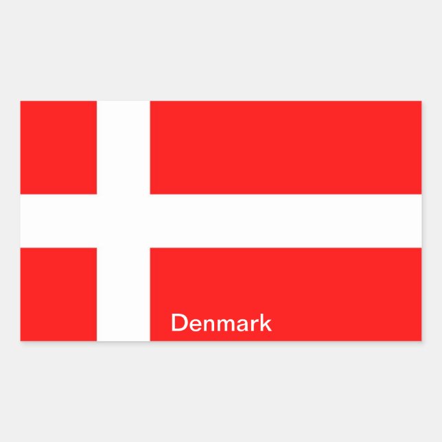 Flag of Denmark Rectangular Sticker (Front)
