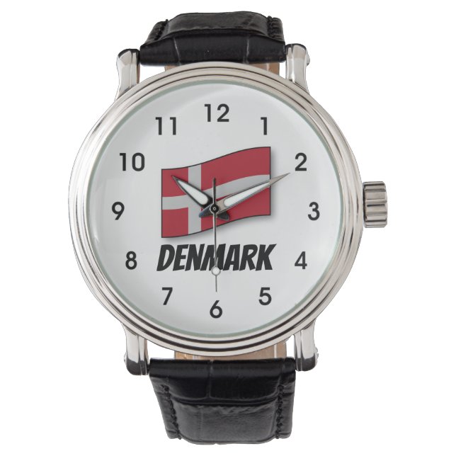 Flag of Denmark, waving Watch (Front)