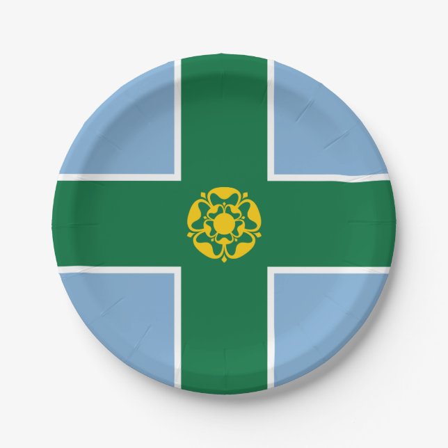 Flag of Derbyshire Paper Plates (Front)