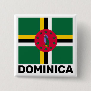 Flag of Dominica 15 Cm Square Badge