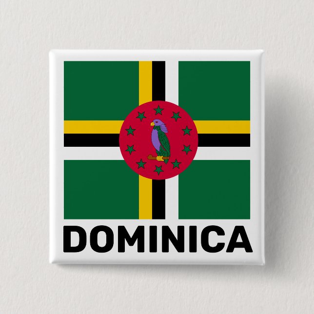 Flag of Dominica 15 Cm Square Badge (Front)