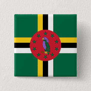Flag of Dominica 15 Cm Square Badge