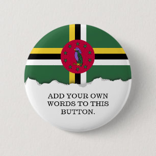 Flag of Dominica 6 Cm Round Badge