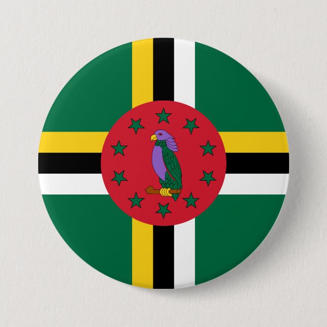 Flag of Dominica 7.5 Cm Round Badge (Front)