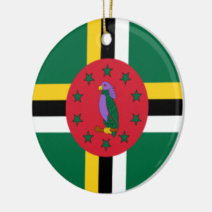 Flag of Dominica Ceramic Tree Decoration