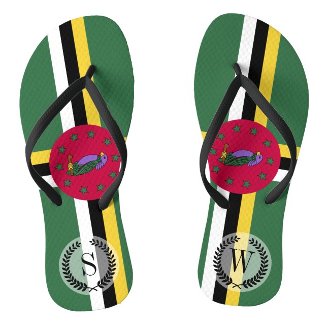 Flag of Dominica Jandals (Footbed)