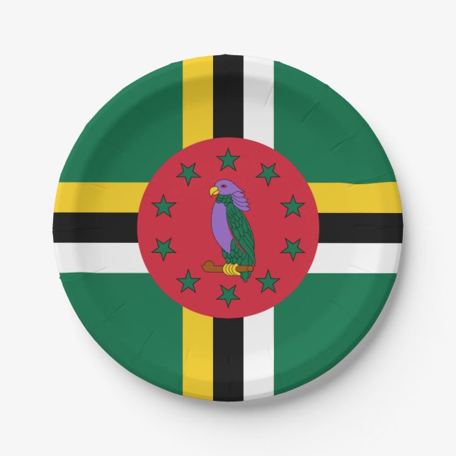 Flag of Dominica Paper Plate (Front)