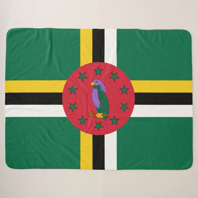 Flag of Dominica Sherpa Blanket (Front (Horizontal))
