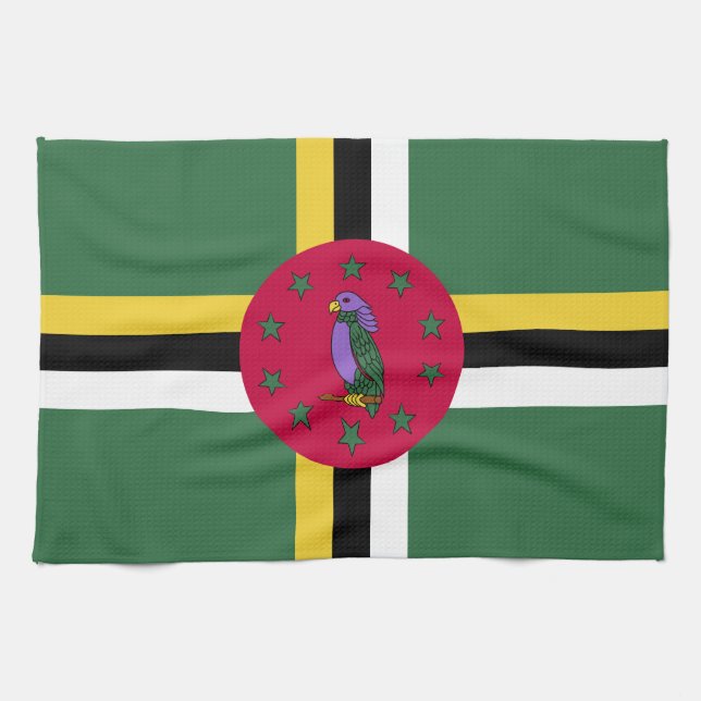 Flag of Dominica Tea Towel (Horizontal)
