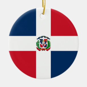 Flag of Dominican Republic Ceramic Tree Decoration