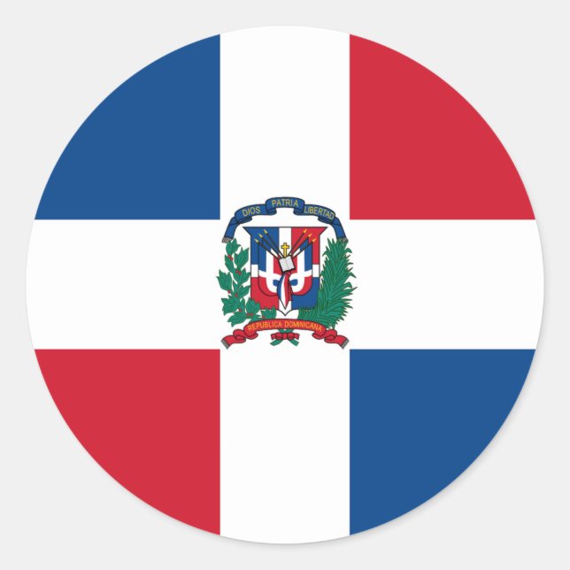 Flag of Dominican Republic Classic Round Sticker (Front)
