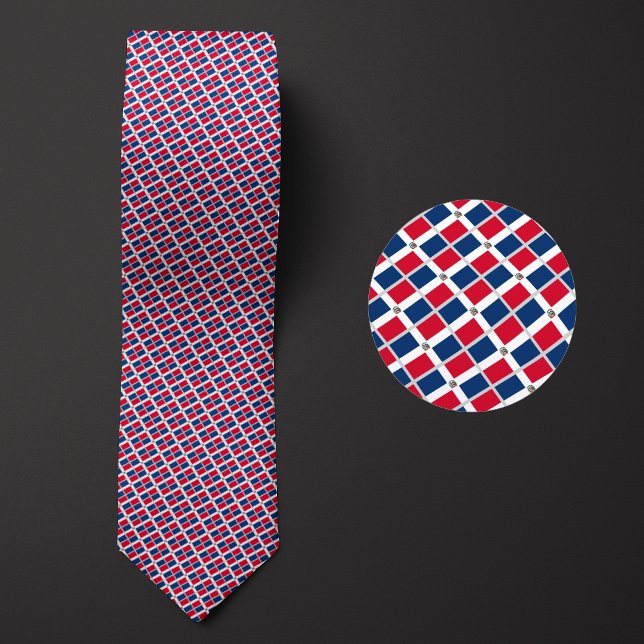 Flag of Dominican Republic Pattern Tie (Creator Uploaded)