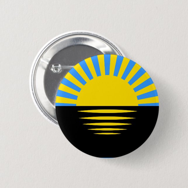 Flag of Donetsk Oblast 6 Cm Round Badge (Front & Back)