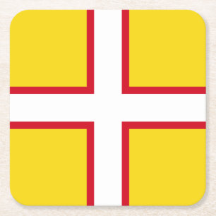 Flag of Dorset Square Paper Coaster