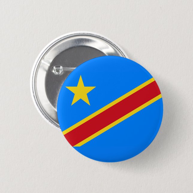 Flag of DR Congo 6 Cm Round Badge (Front & Back)