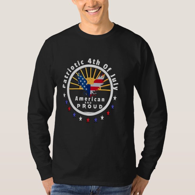 Flag Of Eagle American 4th Of July T-Shirt (Front)