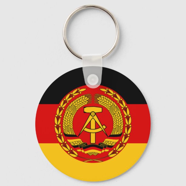 Flag of East Germany - Flagge der DDR (GDR) - NVA Key Ring (Front)