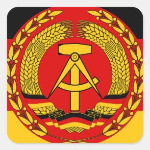 Flag of East Germany - Flagge der DDR (GDR) - NVA Square Sticker