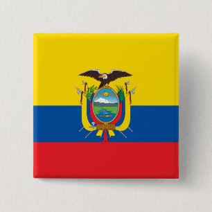 Flag of Ecuador 15 Cm Square Badge