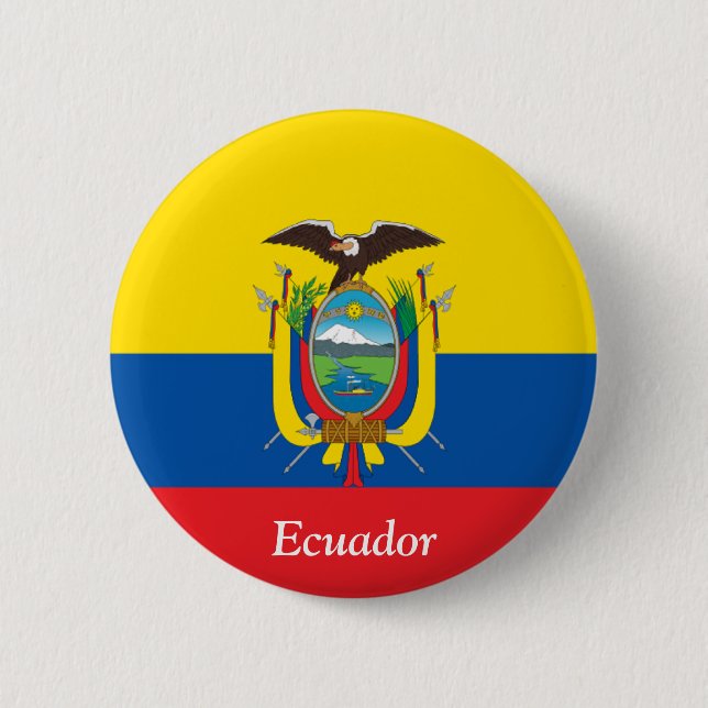 Flag of Ecuador 6 Cm Round Badge (Front)